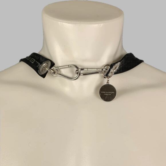 COMME des GARCONS HOMME FW 2019 Black Silver PVC Rubber Harness Necklace - Picture 5 of 5